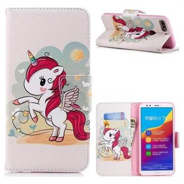 Cloud Star Unicorn Leather Wallet Case for Huawei Y7 Pro (2018) / Y7 Prime(2018) / Nova2 Lite