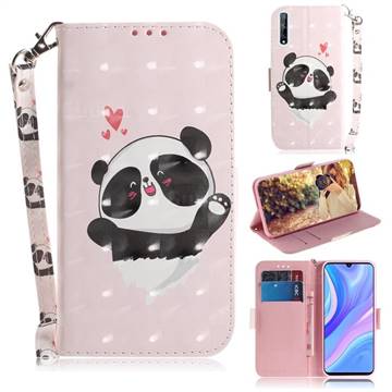 Heart Cat 3D Painted Leather Wallet Phone Case for Huawei Y8p