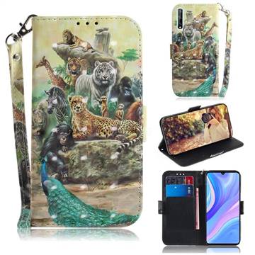 Beast Zoo 3D Painted Leather Wallet Phone Case for Huawei Y8p