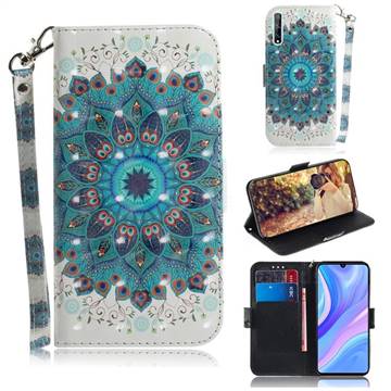 Peacock Mandala 3D Painted Leather Wallet Phone Case for Huawei Y8p