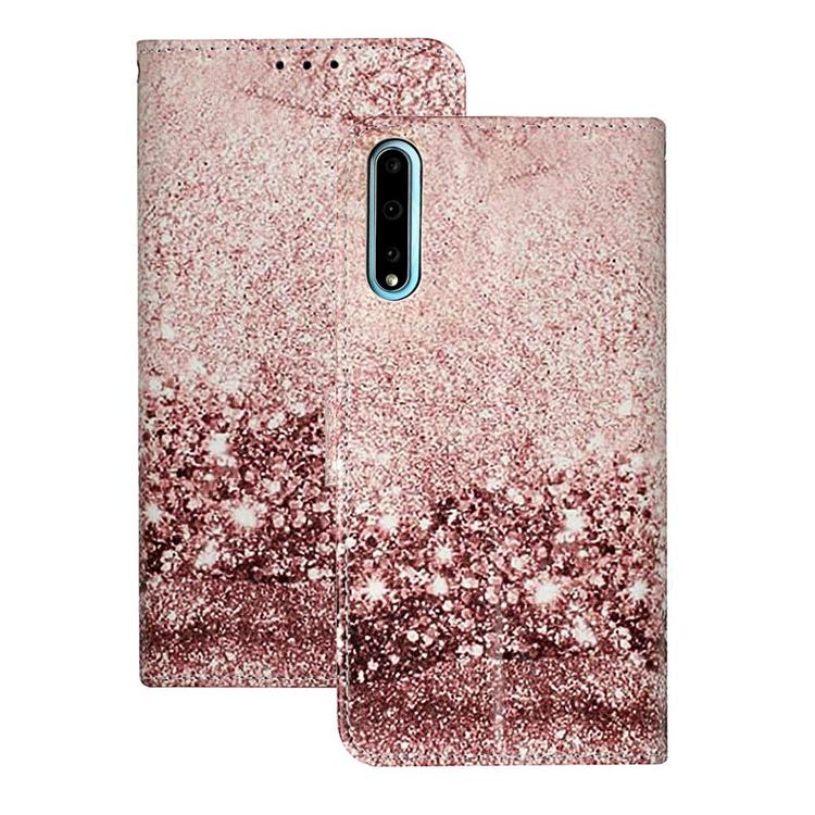 Glittering Rose Gold PU Leather Wallet Case for Huawei Y8p