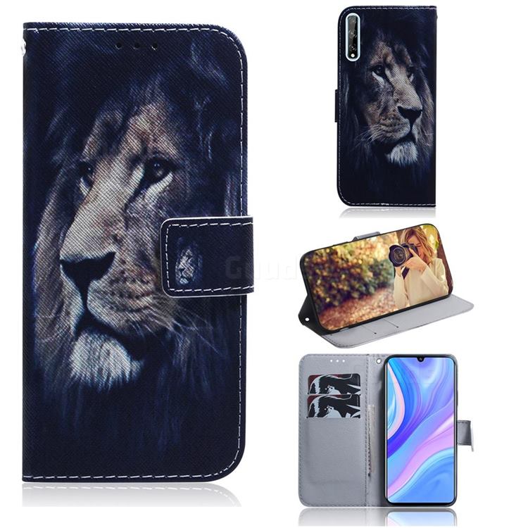 Lion Face PU Leather Wallet Case for Huawei Y8p
