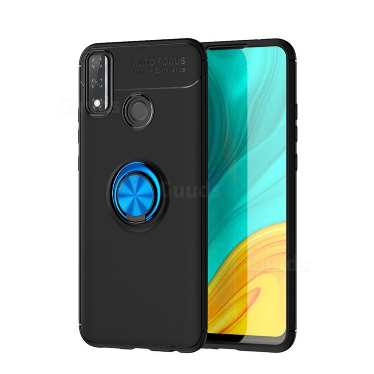 Auto Focus Invisible Ring Holder Soft Phone Case for Huawei Y8s - Black Blue