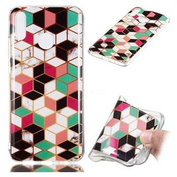 Three-dimensional Square Soft TPU Marble Pattern Phone Case for Huawei Y9 (2019)