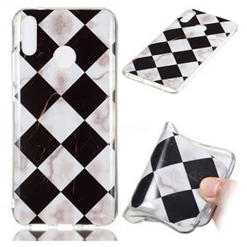 Black and White Matching Soft TPU Marble Pattern Phone Case for Huawei Y9 (2019)