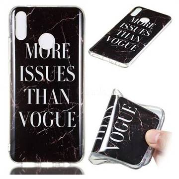 Stylish Black Soft TPU Marble Pattern Phone Case for Huawei Y9 (2019)