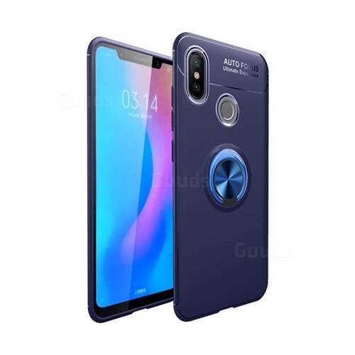 Auto Focus Invisible Ring Holder Soft Phone Case for Huawei Y9 (2019) - Blue