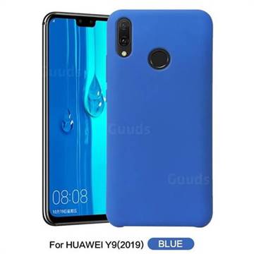Howmak Slim Liquid Silicone Rubber Shockproof Phone Case Cover for Huawei Y9 (2019) - Sky Blue