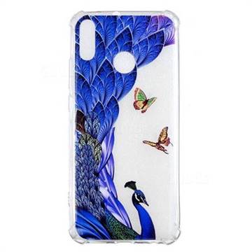 Peacock Butterfly Anti-fall Clear Varnish Soft TPU Back Cover for Huawei Y9 (2019)