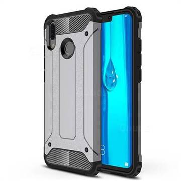 King Kong Armor Premium Shockproof Dual Layer Rugged Hard Cover for Huawei Y9 (2019) - Silver Grey