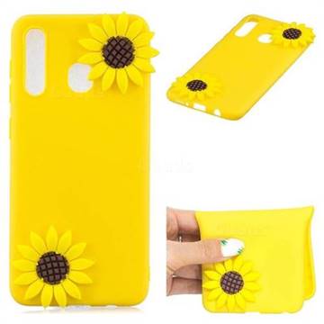 Yellow Sunflower Soft 3D Silicone Case for Huawei Y9 (2019)