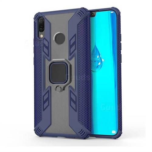 Predator Armor Metal Ring Grip Shockproof Dual Layer Rugged Hard Cover for Huawei Y9 (2019) - Blue