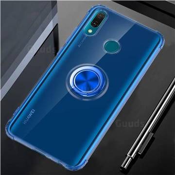 Anti-fall Invisible Press Bounce Ring Holder Phone Cover for Huawei Y9 (2019) - Sapphire Blue