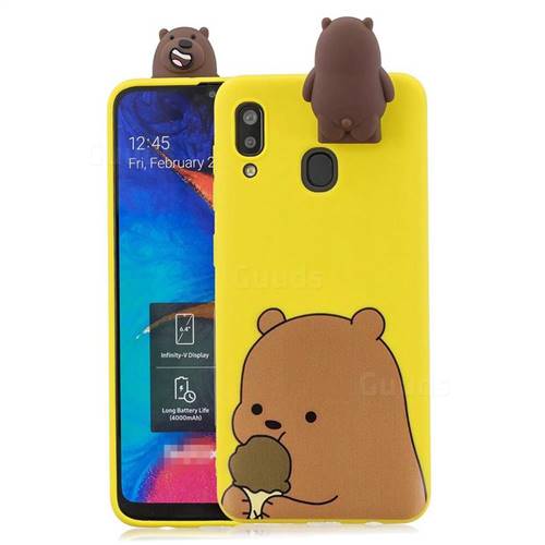 Brown Bear Soft 3D Climbing Doll Stand Soft Case for Huawei Y9 (2019)