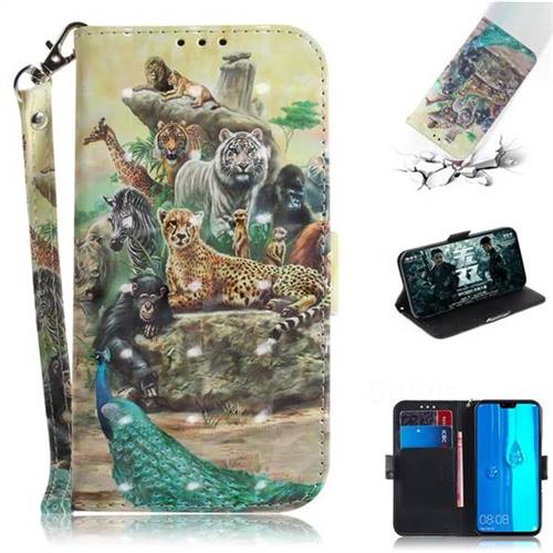 Beast Zoo 3D Painted Leather Wallet Phone Case for Huawei Y9 (2019)