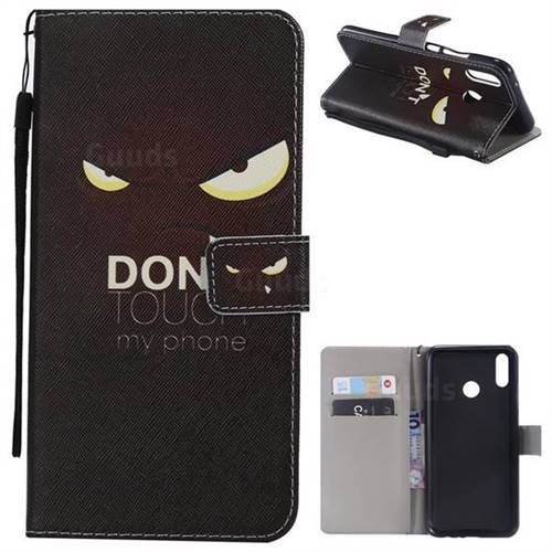 Angry Eyes PU Leather Wallet Case for Huawei Y9 (2019)