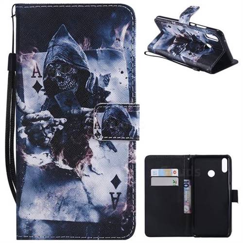 Skull Magician PU Leather Wallet Case for Huawei Y9 (2019)