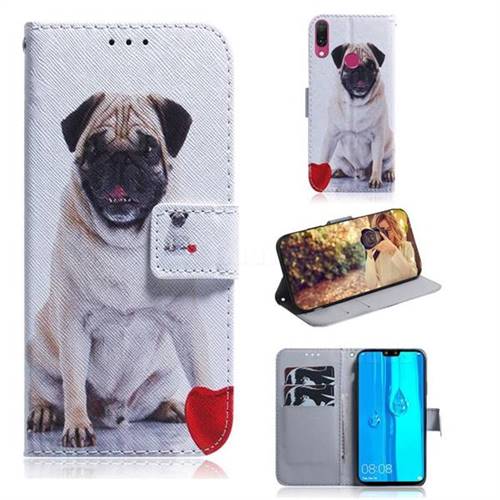 Pug Dog PU Leather Wallet Case for Huawei Y9 (2019)