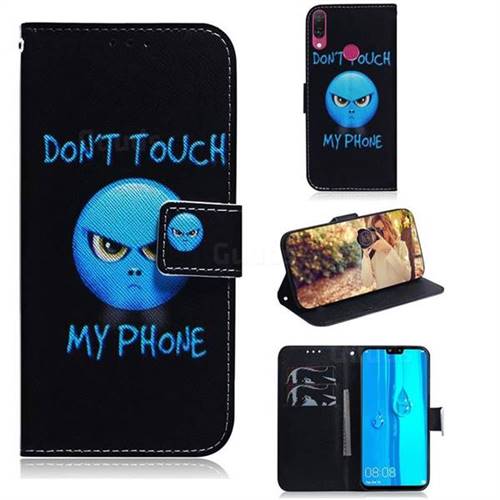 Not Touch My Phone PU Leather Wallet Case for Huawei Y9 (2019)