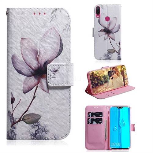 Magnolia Flower PU Leather Wallet Case for Huawei Y9 (2019)