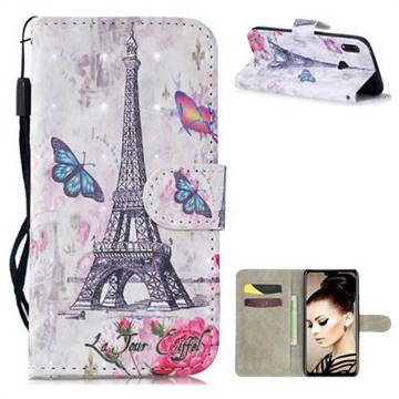 Paris Tower 3D Painted Leather Wallet Phone Case for Huawei Y9 (2019)