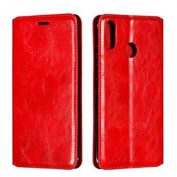Retro Slim Magnetic Crazy Horse PU Leather Wallet Case for Huawei Y9 (2019) - Red