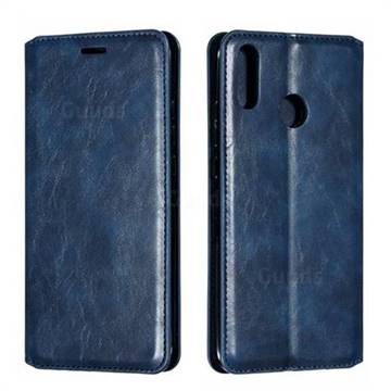 Retro Slim Magnetic Crazy Horse PU Leather Wallet Case for Huawei Y9 (2019) - Blue