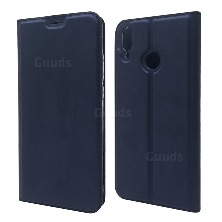 Ultra Slim Card Magnetic Automatic Suction Leather Wallet Case for Huawei Y9 (2019) - Royal Blue