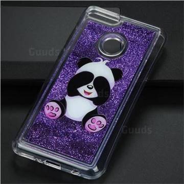 Naughty Panda Glassy Glitter Quicksand Dynamic Liquid Soft Phone Case for Huawei Y9 (2018)