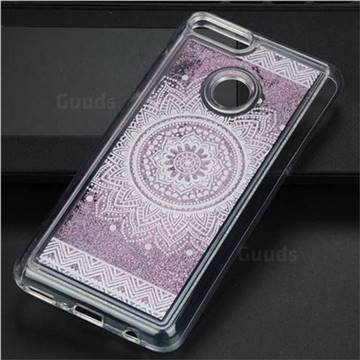 Mandala Glassy Glitter Quicksand Dynamic Liquid Soft Phone Case for Huawei Y9 (2018)