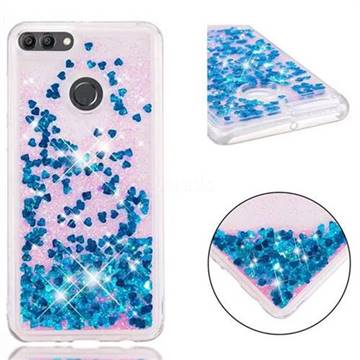 Dynamic Liquid Glitter Quicksand Sequins TPU Phone Case for Huawei Y9 (2018) - Blue