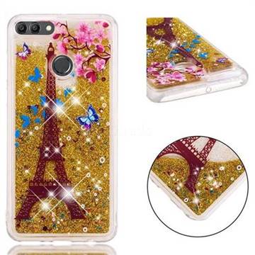 Golden Tower Dynamic Liquid Glitter Quicksand Soft TPU Case for Huawei Y9 (2018)