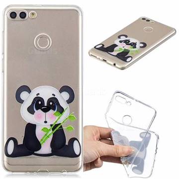 Bamboo Panda Clear Varnish Soft Phone Back Cover for Huawei Y9 (2018)