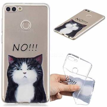 Cat Say No Clear Varnish Soft Phone Back Cover for Huawei Y9 (2018)