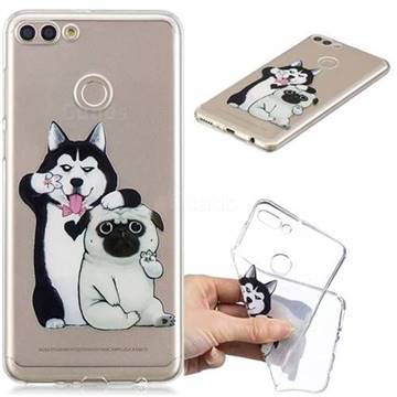 Selfie Dog Clear Varnish Soft Phone Back Cover for Huawei Y9 (2018)
