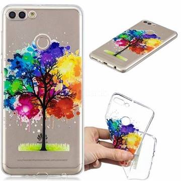 Oil Painting Tree Clear Varnish Soft Phone Back Cover for Huawei Y9 (2018)