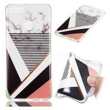 Pinstripe Soft TPU Marble Pattern Phone Case for Huawei Y9 (2018)