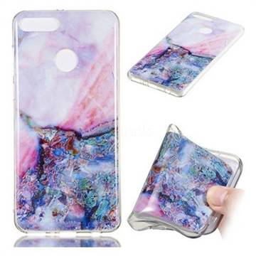 Purple Amber Soft TPU Marble Pattern Phone Case for Huawei Y9 (2018)