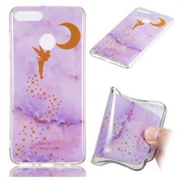 Elf Purple Soft TPU Marble Pattern Phone Case for Huawei Y9 (2018)