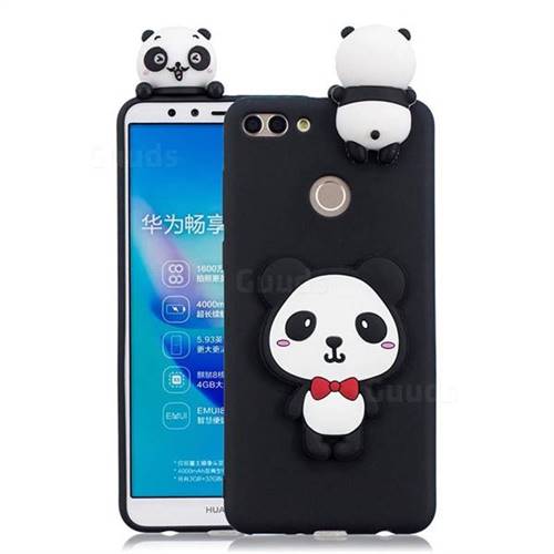 Red Bow Panda Soft 3D Climbing Doll Soft Case for Huawei Y9 (2018)