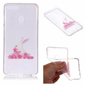 Cherry Blossom Rabbit Super Clear Soft TPU Back Cover for Huawei Y9 (2018)
