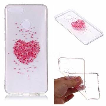 Heart Cherry Blossoms Super Clear Soft TPU Back Cover for Huawei Y9 (2018)