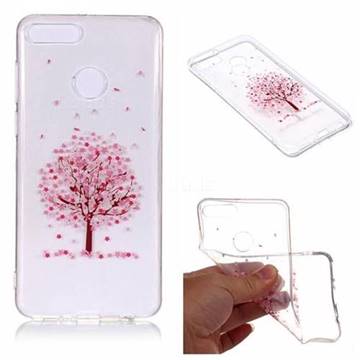 Cherry Flower Tree Super Clear Soft TPU Back Cover for Huawei Y9 (2018)