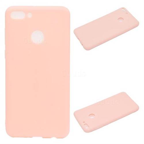 Candy Soft Silicone Protective Phone Case for Huawei Y9 (2018) - Light Pink