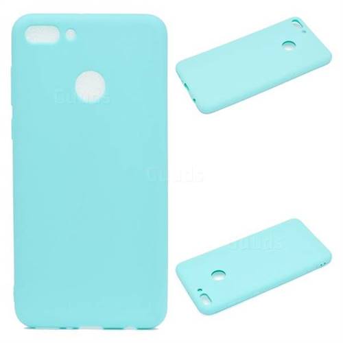Candy Soft Silicone Protective Phone Case for Huawei Y9 (2018) - Light Blue