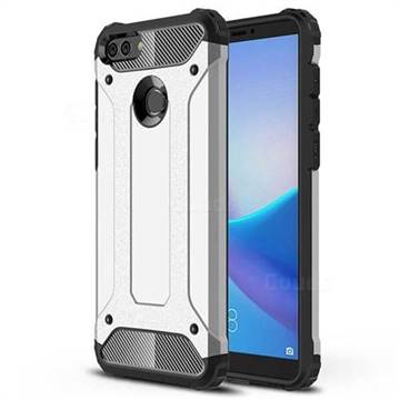 King Kong Armor Premium Shockproof Dual Layer Rugged Hard Cover for Huawei Y9 (2018) - Technology Silver