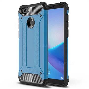 King Kong Armor Premium Shockproof Dual Layer Rugged Hard Cover for Huawei Y9 (2018) - Sky Blue