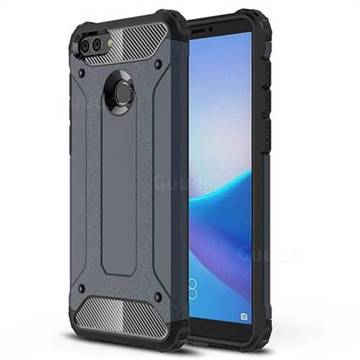 King Kong Armor Premium Shockproof Dual Layer Rugged Hard Cover for Huawei Y9 (2018) - Navy