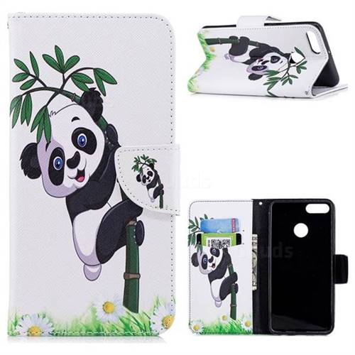 Bamboo Panda Leather Wallet Case for Huawei Y9 (2018)