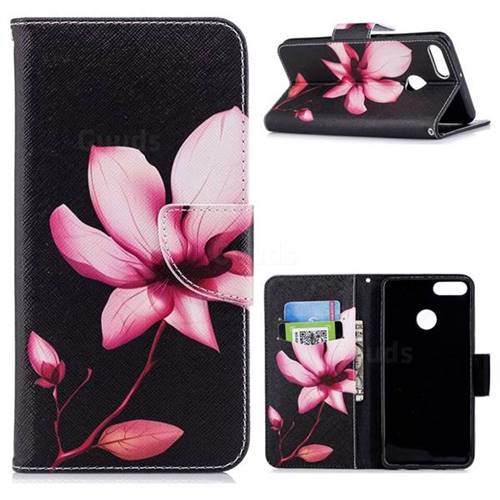 Lotus Flower Leather Wallet Case for Huawei Y9 (2018)